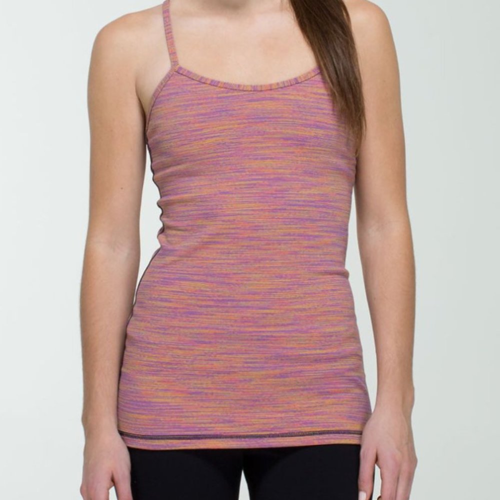 LULULEMON Power Y Tank Wee Are From Space Vintage Pink, Size 4